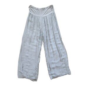 Scandal FREE PANT Wide Leg Palazzo Pants Light Grey Silk Blend Womens Sz S ITALY